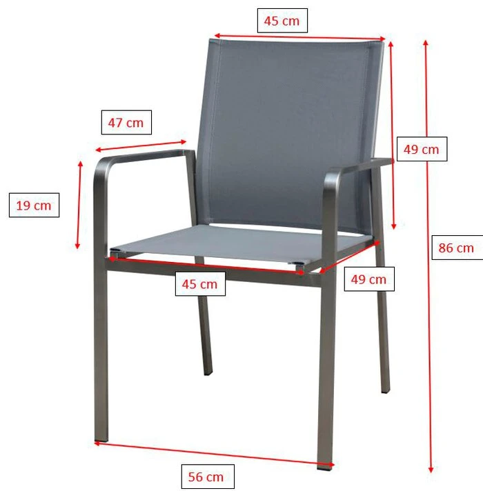 Gartenstuhl Porto, Edelstahl – Bild 4