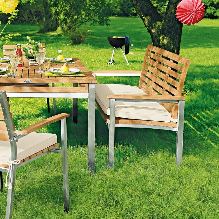 Gartenbank Madura, Edelstahl/Teak – Bild 2