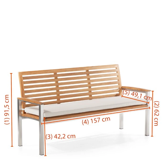 Gartenbank Madura, Edelstahl/Teak – Bild 4