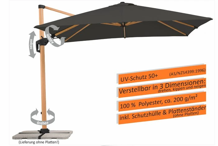 Ampelschirm Rhodos Twist Woody â Bild 3