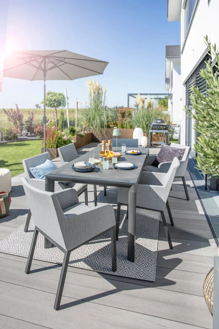 Gartenmöbel Set Badia 7tlg. Grau