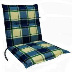 Mittellehner-Auflage Karo 97 X 50 Cm, Blau