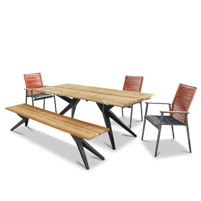 Gartenmöbel Set Amsterdam 6tlg. Rot