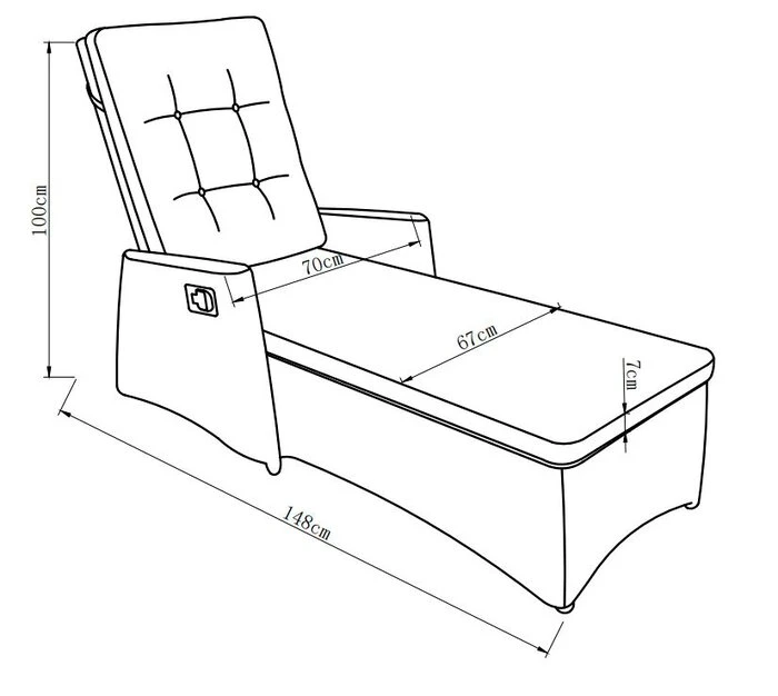Gartenliege Deluxe Lounge Grau – Bild 2