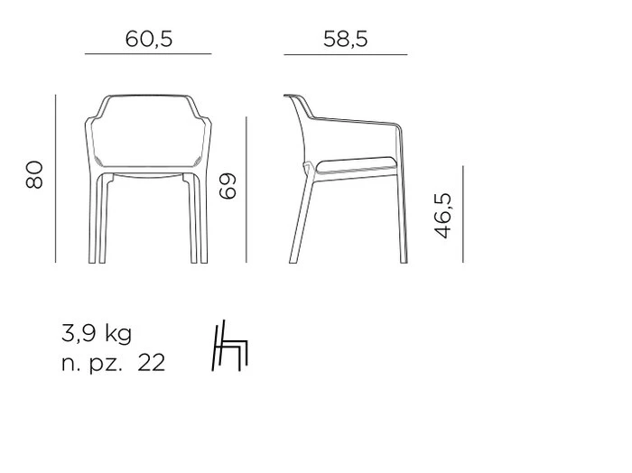 NARDI Gartenstuhl Net Essgruppe – Bild 2